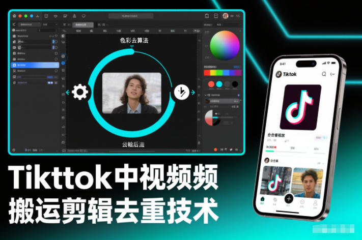 Tiktok中视频纯搬运剪辑去重技术，外来技术，自行测试-网创联盟云网创