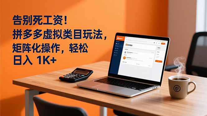 告别死工资！拼多多虚拟类目玩法，矩阵化操作，轻松日入 1K+-网创联盟云网创