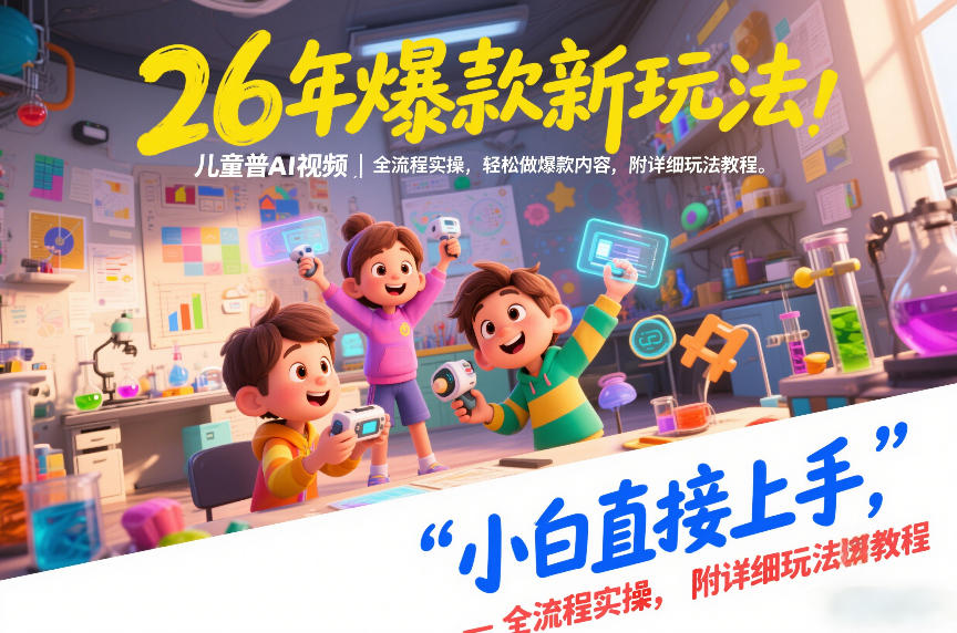 26年爆款新玩法，儿童科普AI视频，全流程实操，轻松做爆款内容，小白直接上手，附详细玩法教程-网创联盟云网创