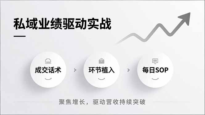 私域业绩驱动实战，成交话术、环节植入、每日SOP，聚焦增长，驱动营收持续突破-网创联盟云网创