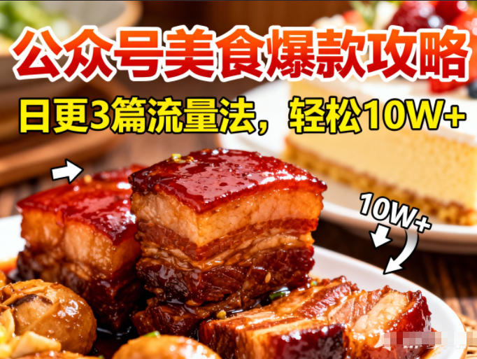 公众号搬运美食爆款攻略，日更3篇流量主打法，轻松10W+阅读-网创联盟云网创