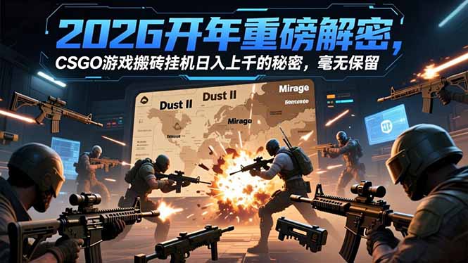 2026开年重磅解密，CSGO游戏搬砖挂机日入上千的秘密，毫无保留-网创联盟云网创