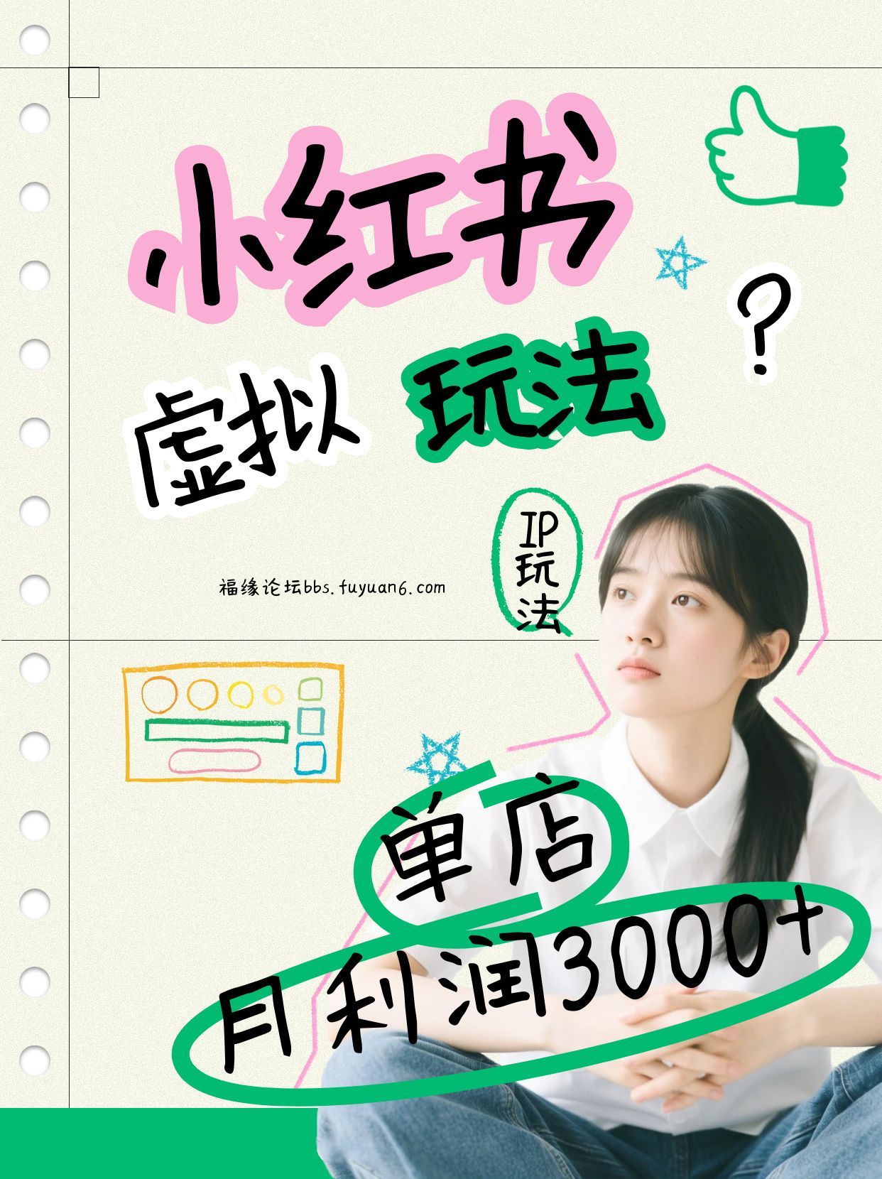 小红书虚拟玩法(铺货流和单品玩法)，单店月利润3000+，IP打法+原创商品(0违规)-网创联盟云网创
