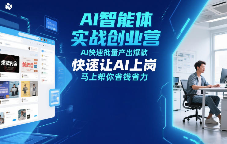 AI智能体实战创业营12月23-25号线下课，AI快速批量产出爆款，快速让AI上岗，马上帮你省钱省力-网创联盟云网创