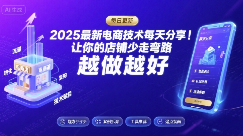 2025最新电商技术每天分享，让你的店铺少走弯路，越做越好(更新26年01月)-网创联盟云网创