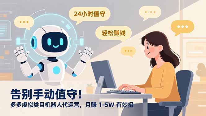 告别手动值守！多多虚拟类目机器人代运营，月赚 1-5W 有妙招-网创联盟云网创
