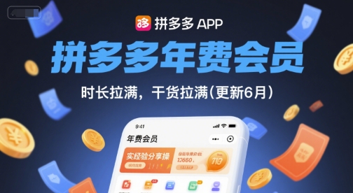 拼多多年费会员，实经验分享操，时长拉满，干货拉满(更新26年1月)-网创联盟云网创