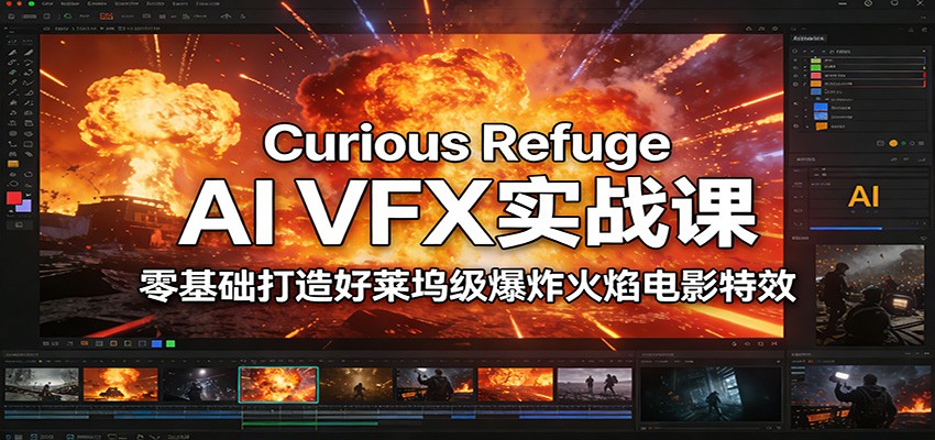 Curious Refuge AI VFX实战课，零基础打造好莱坞级爆炸火焰电影特效-网创联盟云网创