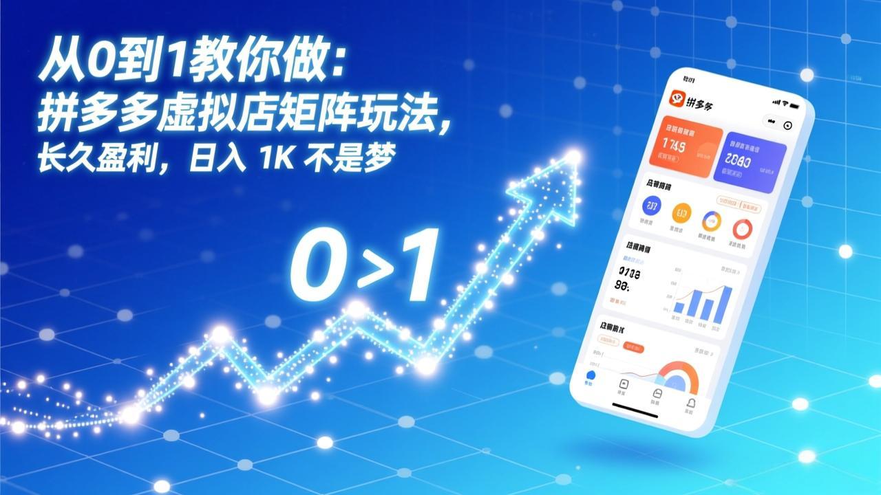 从0到1教你做：拼多多虚拟店矩阵玩法，长久盈利，日入 1K 不是梦-网创联盟云网创